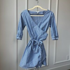 Love, Fire Blue Wrap Sundress